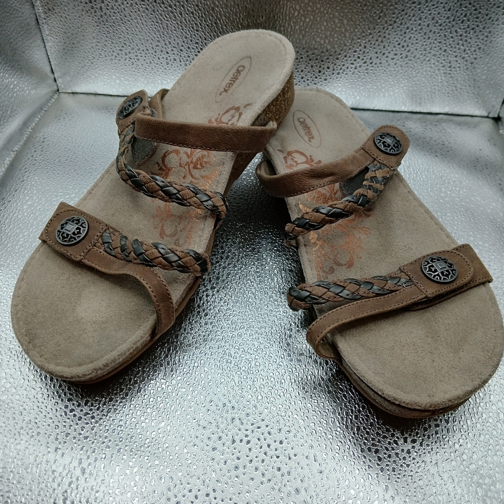 Aetrex Tam Leather Sandals Womens Size 9.5